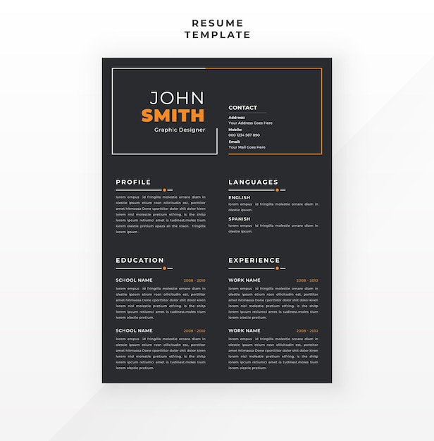 Modern elegant resume design template