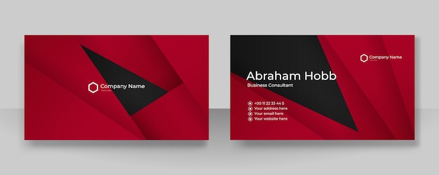 Modern elegant simple clean red and black business card design vector template with creative professional technology corporate style