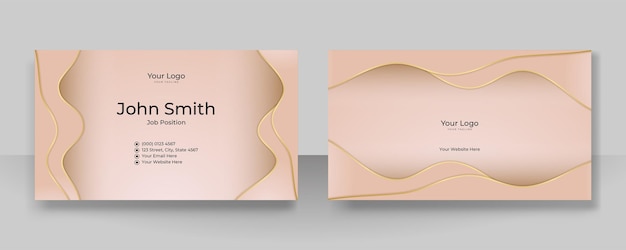 modern elegant simple gold business card design template. creative luxury and clean business card with corporate concept. vector illustration print template.