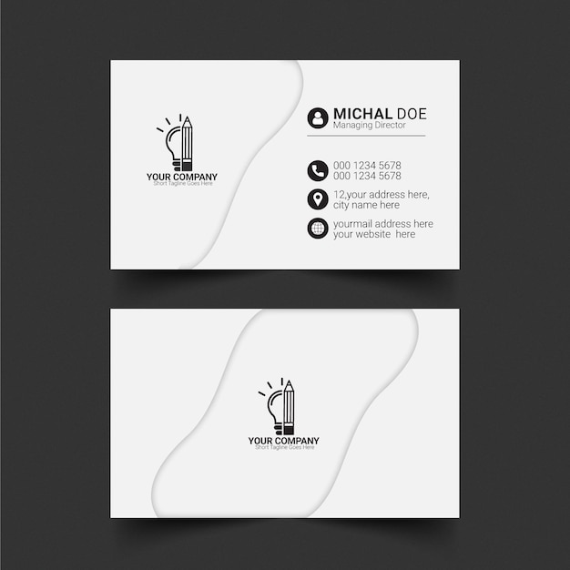 modern elegant white business card design template