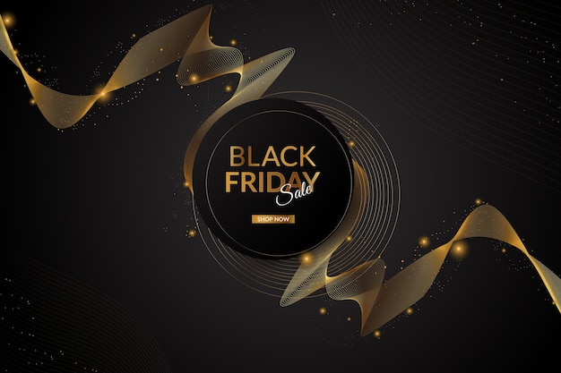 Modern and elegent black friday background with abstract shapes