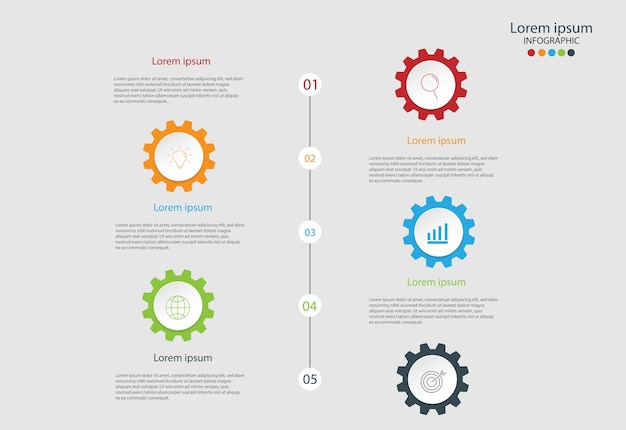 Elementi moderni per il business infografica multicolor.