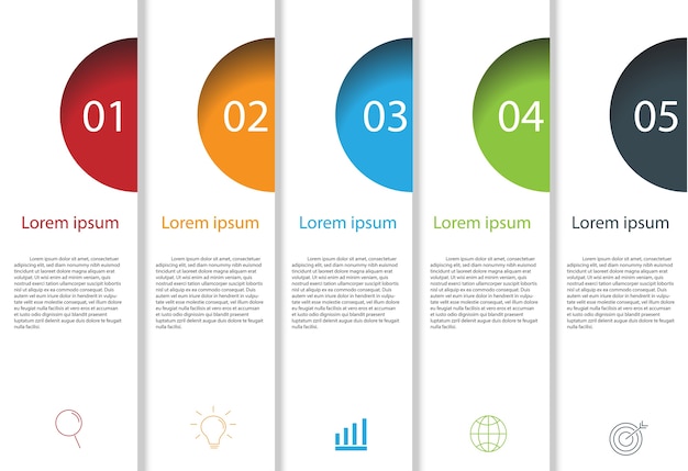 Вектор Современные элементы для бизнеса многоцветная инфографика.
