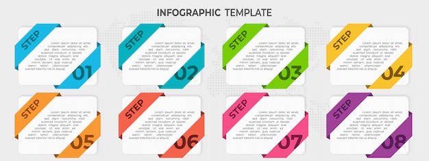 Vector modern elements infographic template 8 step.