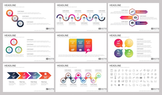 Modern elements of infographics for presentations templates