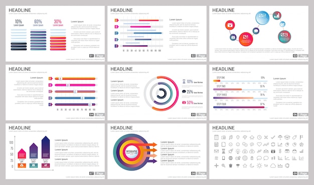 Modern elements of infographics for presentations templates