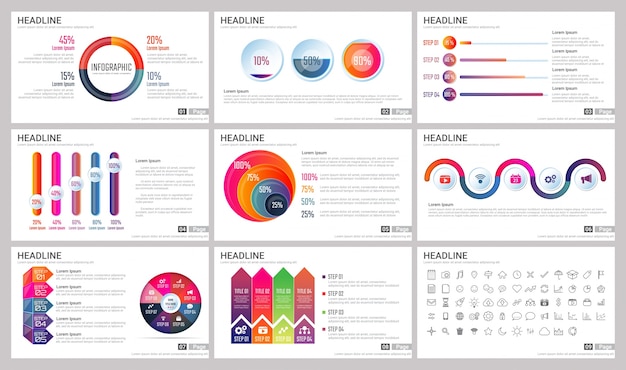 Modern elements of infographics for presentations templates