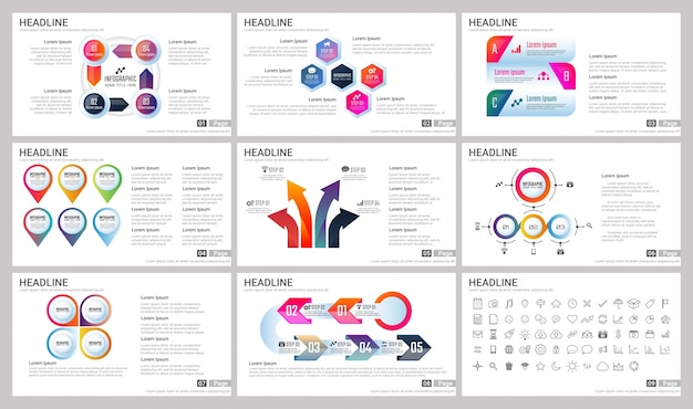 Elementi moderni di infografica per modelli di presentazioni