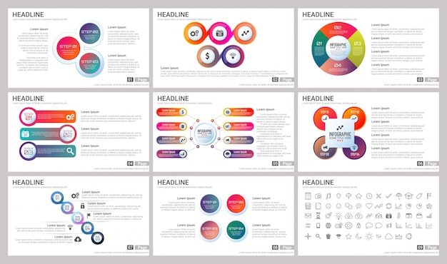 Modern elements of infographics for presentations templates