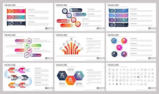 Modern elements of infographics for presentations templates