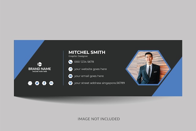 Modern email footer or email signature template