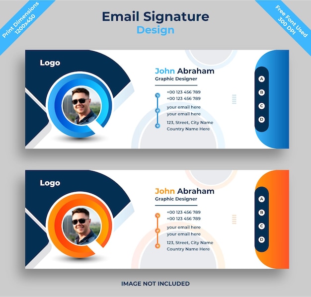 Modern email signature banner design or social media cover premium vector