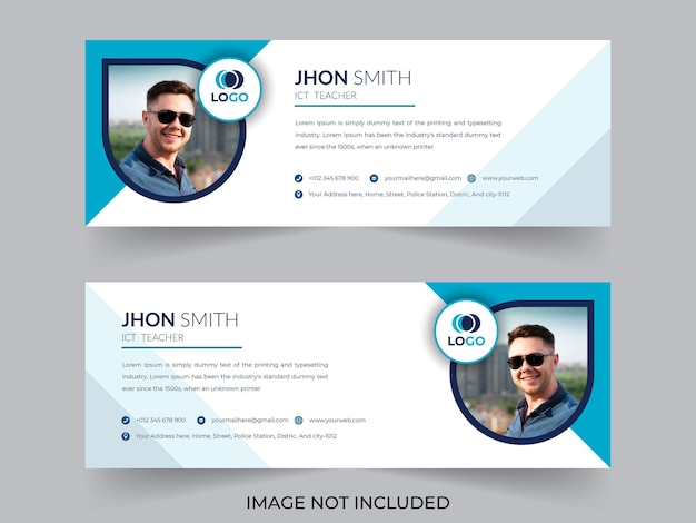 Vector modern email signature design digital banner professional email signature design template poster