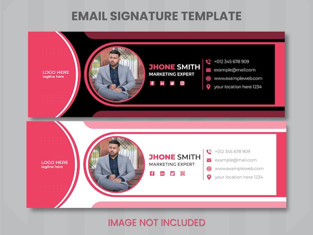 Vector modern email signature design or facebook cover poster