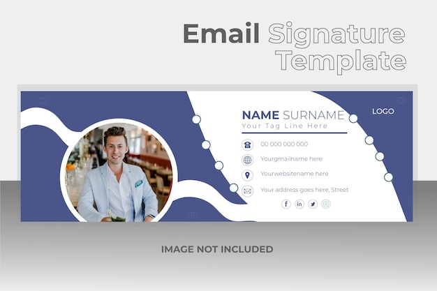 Modern email signature design or personal social media cover template