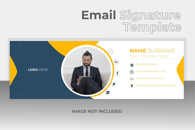 Modern email signature design or personal social media cover template