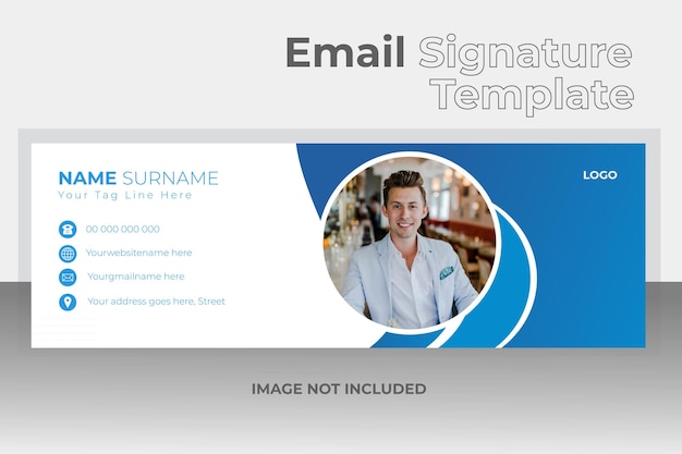 Modern email signature design or personal social media cover template