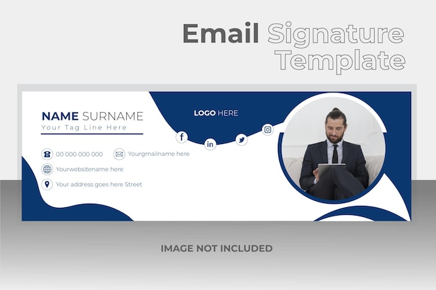 Современный дизайн подписи электронной почты или шаблон личной обложки в социальных сетях