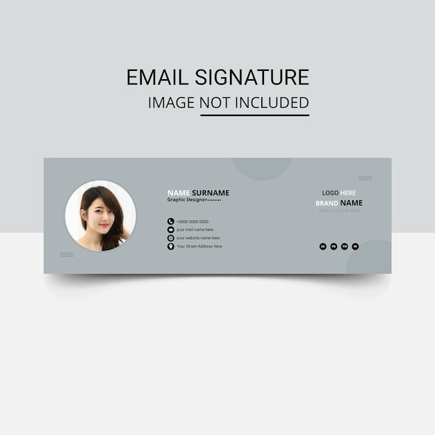 Vector modern email signature design template