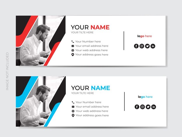 Vector modern email signature design