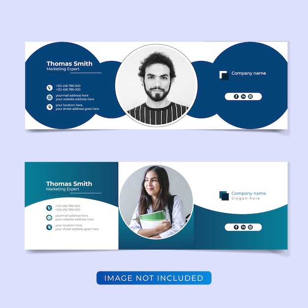 Modern email signature or email footer and personal facebook cover template