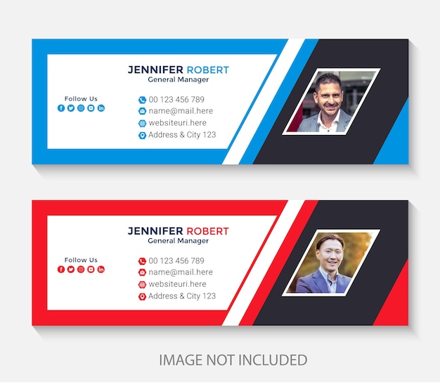 Modern email signature or personal email footer template design