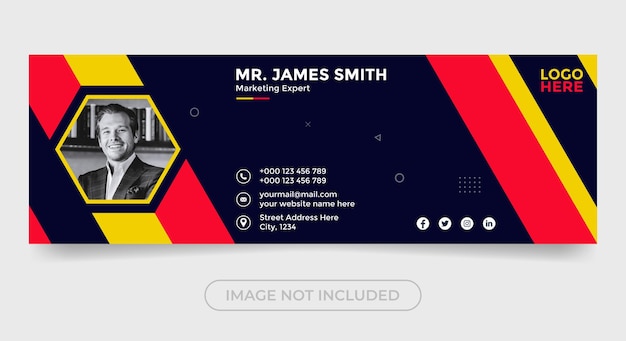 Modern email signature or personal social media cover design