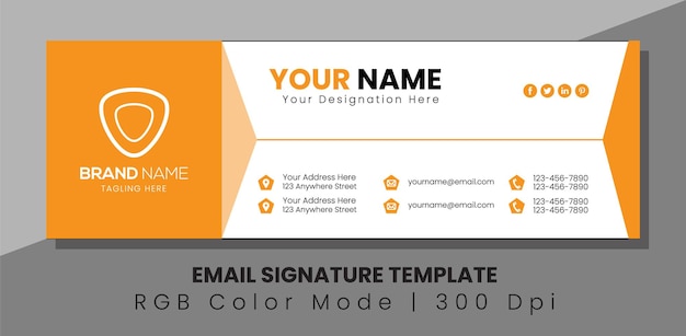 Modern Email Signature Professional Vector Abstract Modern and Creative