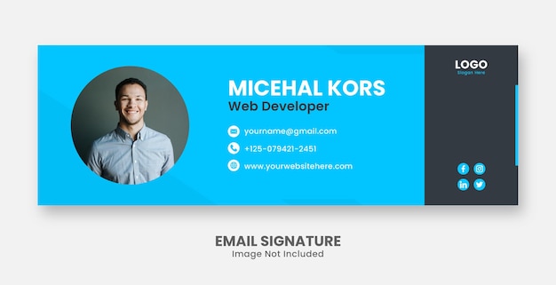 Modern email signature square templates