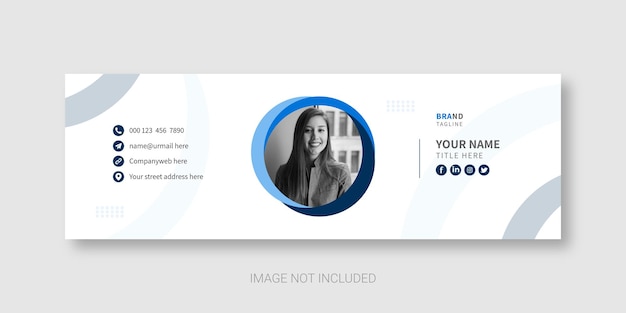 Modern email signature template design or email footer and personal social media cover