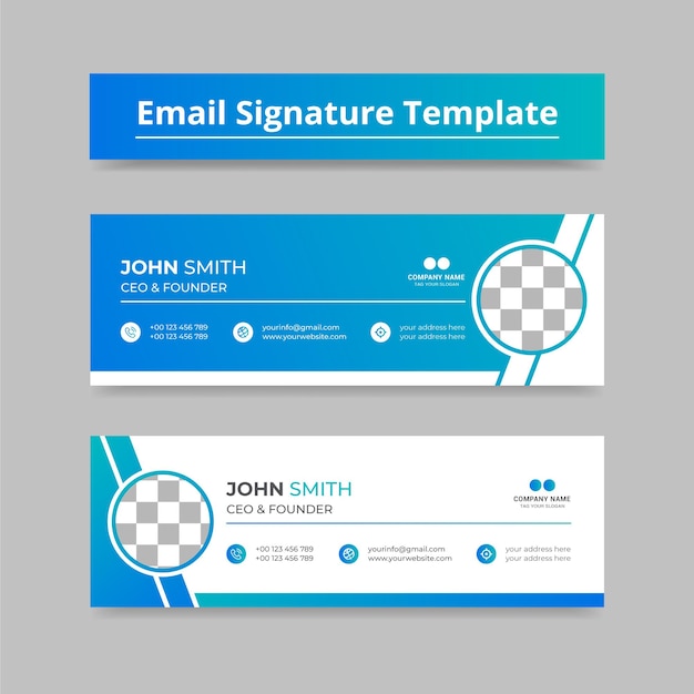 Modern Email signature template design or email signature personal social media cover template