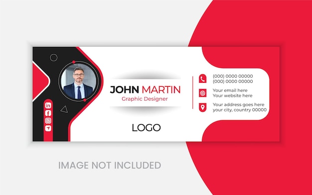 modern email signature template design or facebook cover template in horizontal layout design