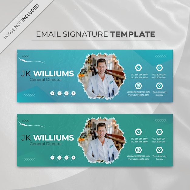 最新の電子メール署名テンプレートデザインまたは個人のソーシャルメディアカバーテンプレート