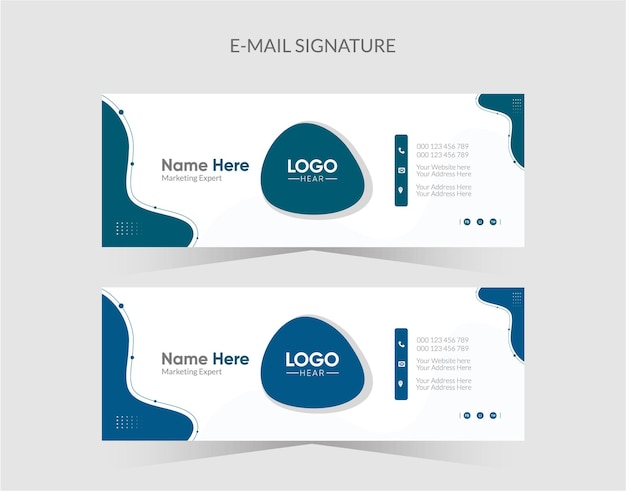 Modern email signature template design and personal email footer.