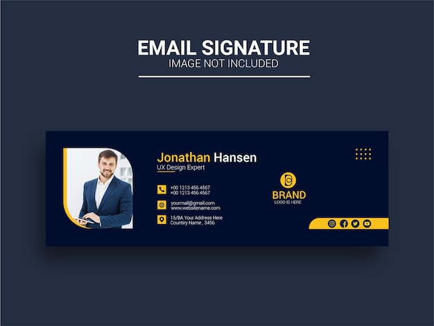 Vector modern email signature template design and personal email footer