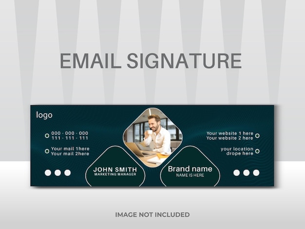 Modern email signature template design or personal social media cover template Premium Vector design