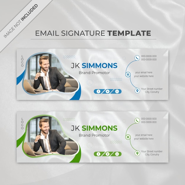 Modern email signature template design or personal social media cover template