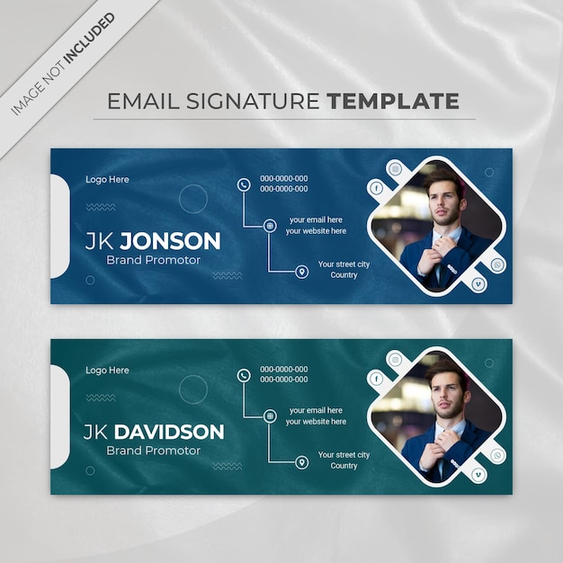 현대적인 이메일 서명 템플릿 디자인 또는 개인 소셜 미디어 표지 템플릿