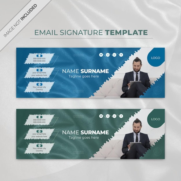 Modern email signature template design or personal social media cover template