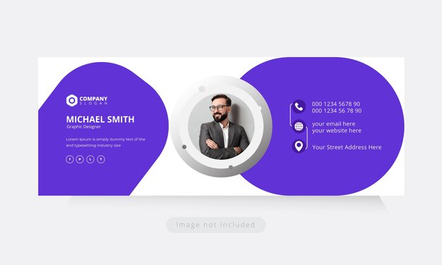 Vector modern email signature template design