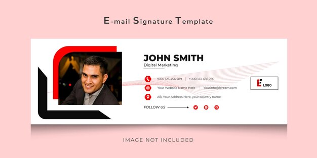 Modern email signature template, email footer and business or corporate social media banner design