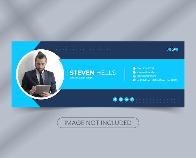 Vector modern email signature template or email footer design