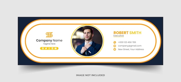Moderno modello di firma e-mail e piè di pagina e-mail personale e design di copertina sociale