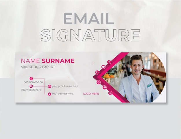 Modello moderno di firma e-mail o design di copertina di facebook personale