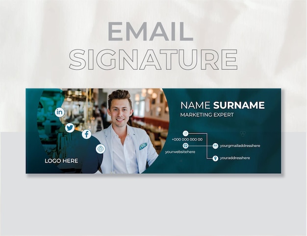 Vettore modello moderno di firma e-mail o design di copertina di facebook personale