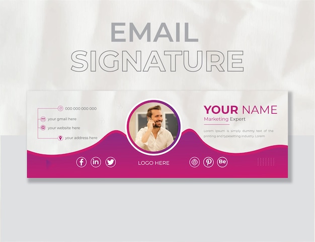 Modello moderno di firma e-mail o design di copertina di facebook personale