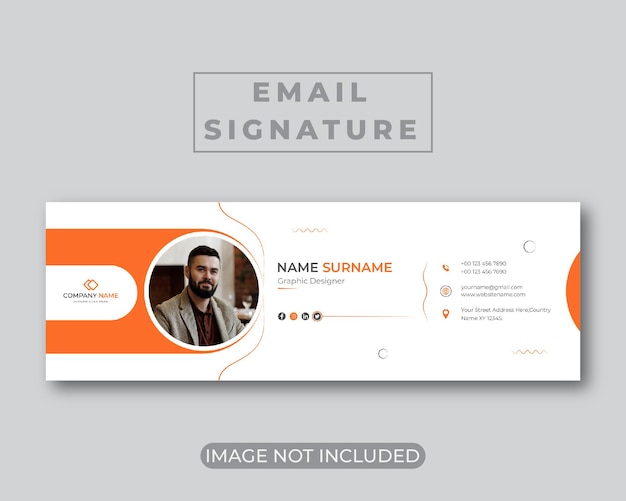 Modern email signature template or personal footer and social media cover design