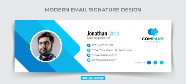 Modello moderno di firma e-mail o copertina per social media e piè di pagina e-mail