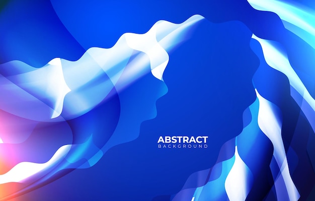 Modern en abstract met golvend stijlvol met blauwe kleur achtergrond vector ontwerpsjabloon