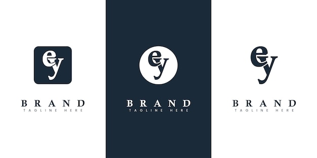 Modern en eenvoudig EY-letterlogo in kleine letters geschikt voor zaken met EY- of YE-initialen